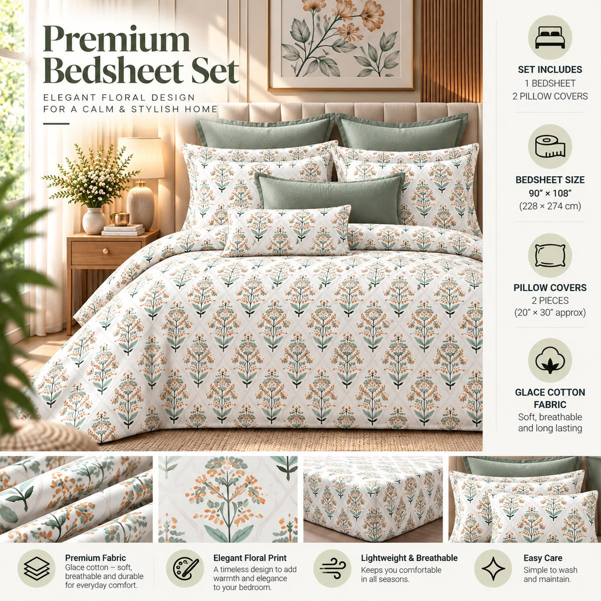 Icons Gift ready king size bedsheets