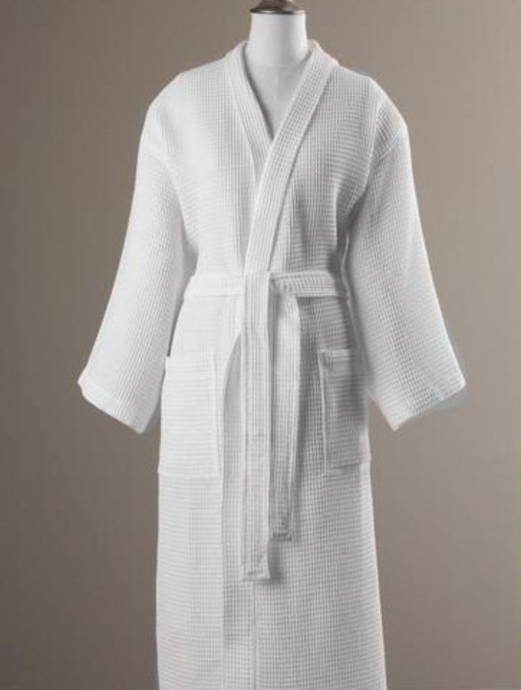 White Waffle Knit Bathrobes
