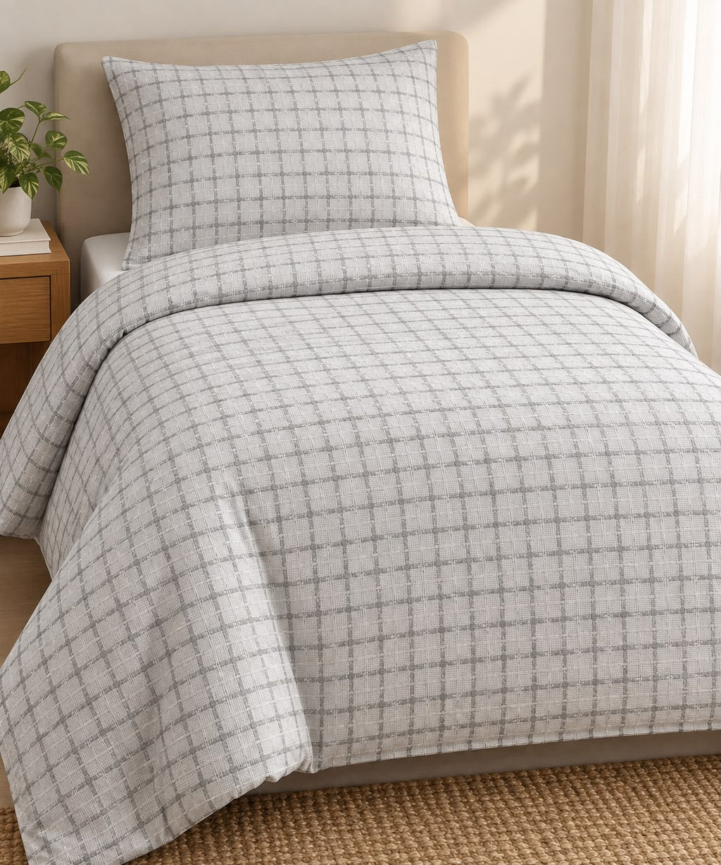Textured weave checkered export grade Dohar /Zip Cover/Cotton Blanket