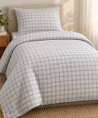 Textured weave checkered export grade Dohar /Zip Cover/Cotton Blanket