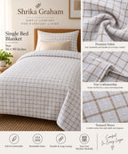 Textured weave checkered export grade Dohar /Zip Cover/Cotton Blanket