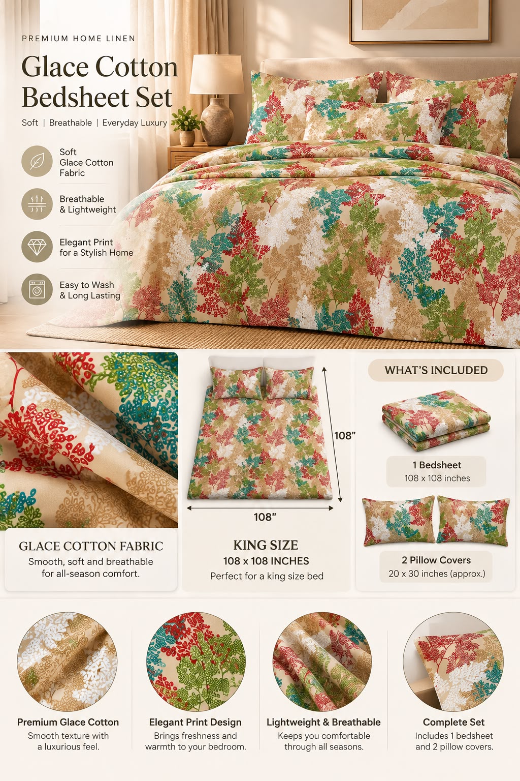 Tokyo King Size Bedsheet