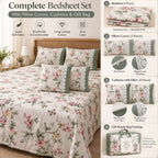 Ritambhara Lace Work King Size 5 Piece Bedsheet Set