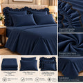 KING SIZE SOLID BEDSHEET WITH 2 FRILL PILLOW COVERS & 2 NORMAL PILLOW COVERS