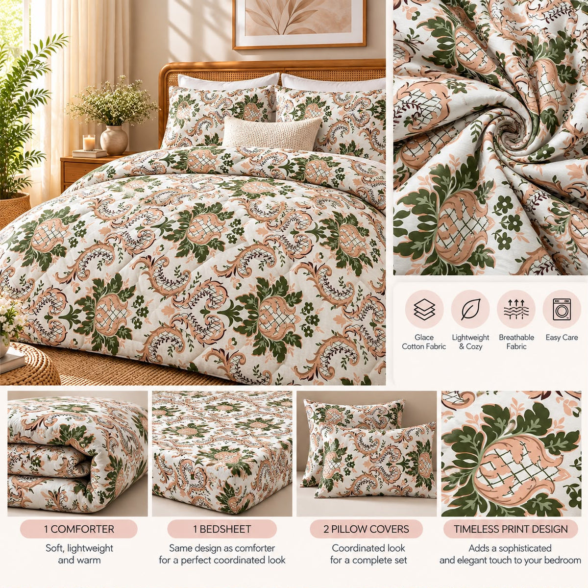 Aangan 4 Piece Comforter Sets
