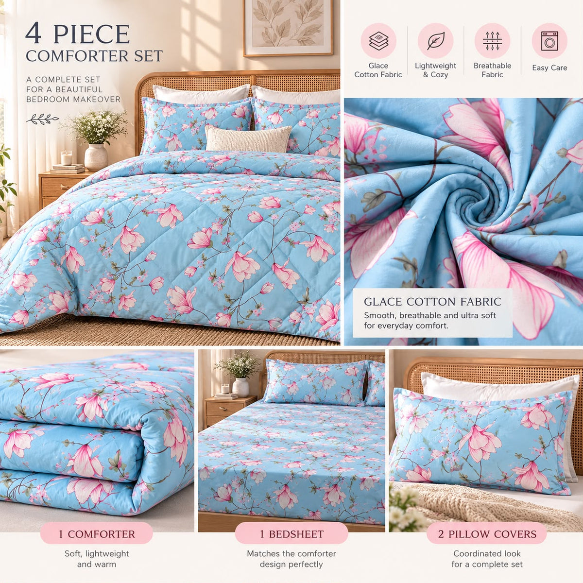 Aangan 4 Piece Comforter Sets