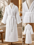 White Waffle Knit Bathrobes
