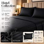 Black bedsheet with self stripes
