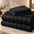 Black bedsheet with self stripes