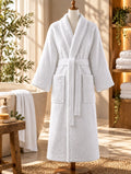 White Terry Bathrobe with Pockets