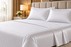 White bedsheet with self stripes