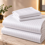 White bedsheet with self stripes