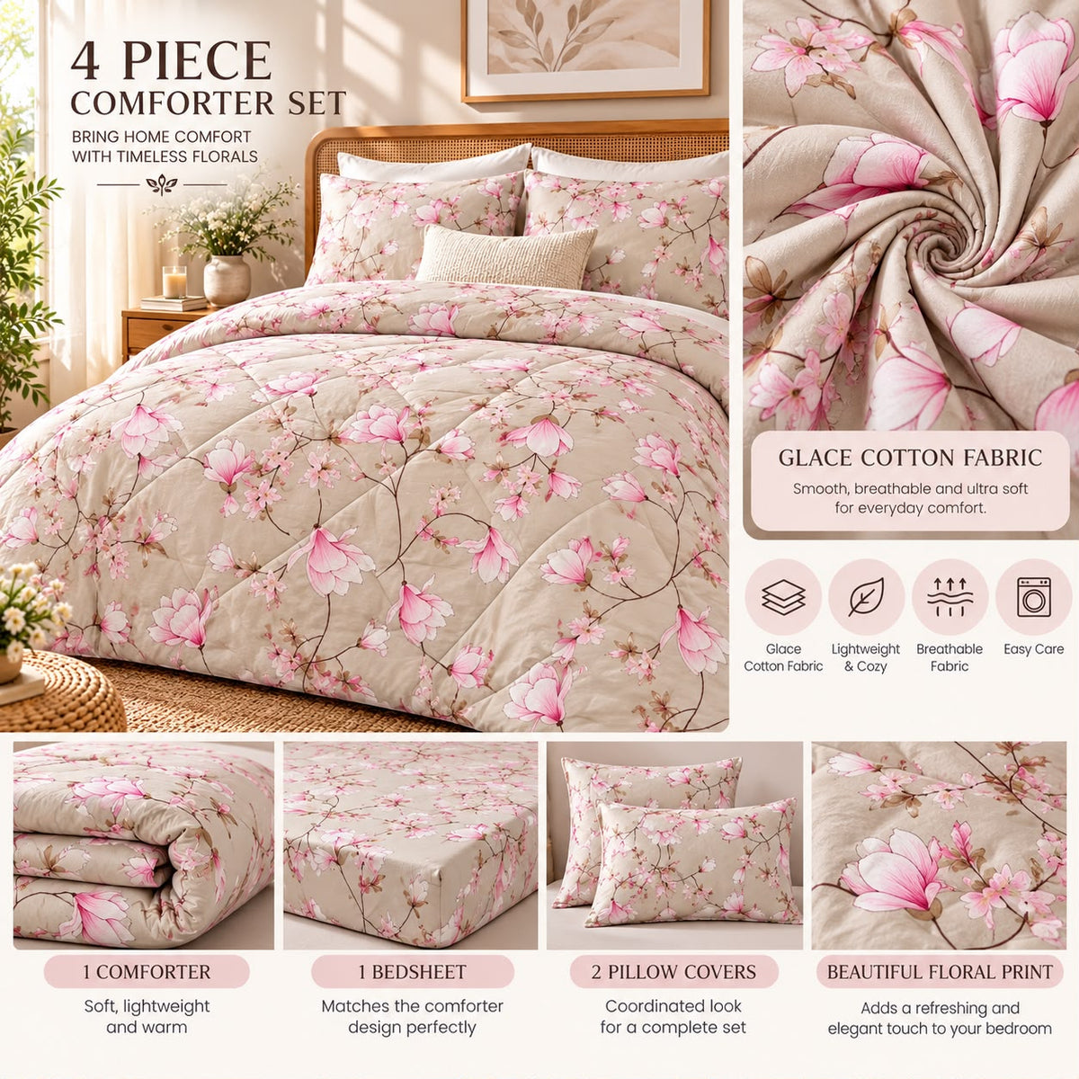 Aangan 4 Piece Comforter Sets